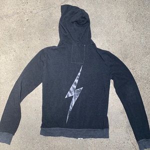 Aviator Nation Dk Gray Lightning Bolt Hoodie ⚡️